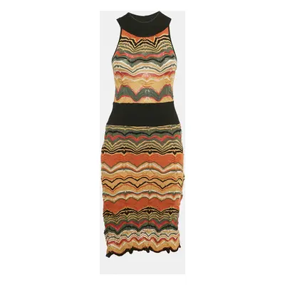 M Missoni Multicolor Chevron Knit Sleeveless Midi Dress