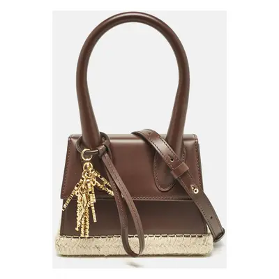 Jacquemus Cacao Leather Le Chiquito Moyen Cordao Top Handle Bag