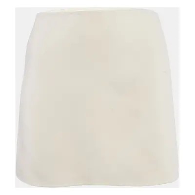 Theory Ivory Felt High-Waist Mini Skirt