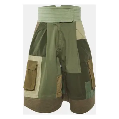 Valentino Green Cotton Cargo Shorts