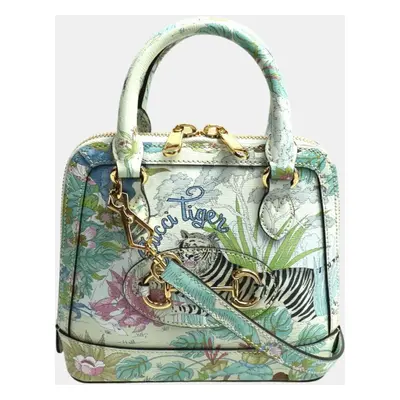 Gucci White Multicolor Horsebit Tiger Shoulder Bag