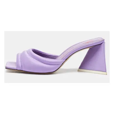 The Attico Light Purple Satin Devon Slide Sandals Size