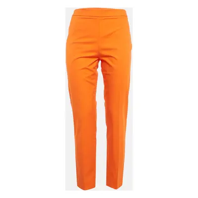 Moschino Couture Orange Cotton Regular Fit Trousers