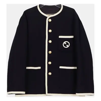 Gucci Navy Retro Tweed Jacket Size