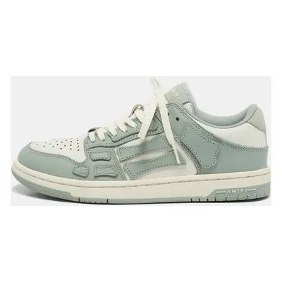 Amiri White/Mint Green Leather Skel Low Top Sneakers Size