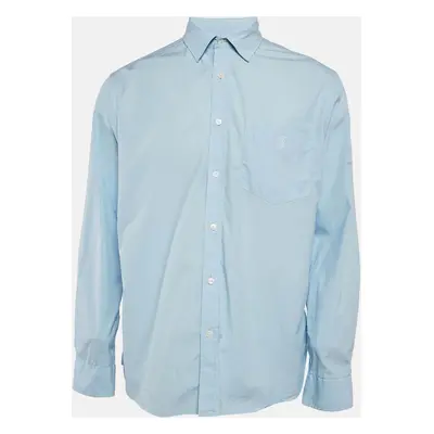 Burberry Blue Cotton Button Front Shirt