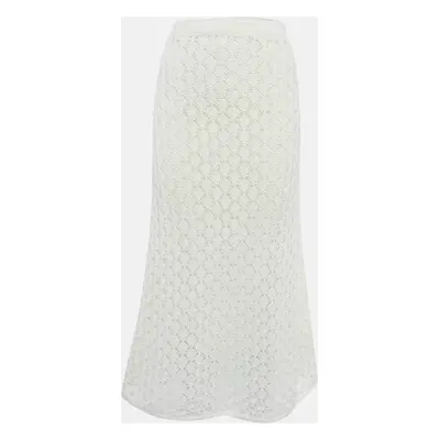 Christian Dior White Crochet Midi Skirt