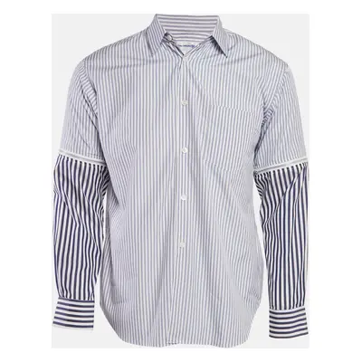 Comme des Garcons Blue/White Cotton Detachable Sleeve Shirt