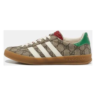 Gucci x Adidas Beige GG Supreme Canvas Gazelle Sneakers Size