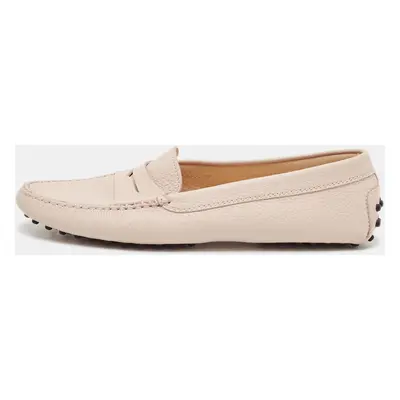 Tod's Cream Leather Slip On Loafers Size 38.5