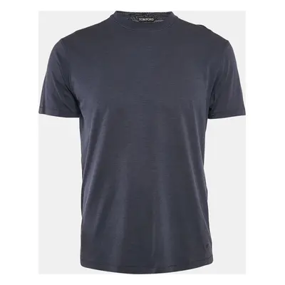 Tom Ford Dark Blue Jersey Crewneck T-Shirt