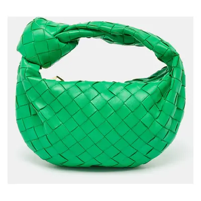 Bottega Veneta Green Intrecciato Leather Mini Jodie Hobo