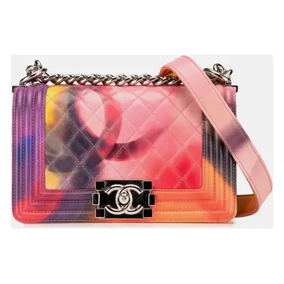 Chanel Multicolor Small Lambskin Flower Power Boy Flap