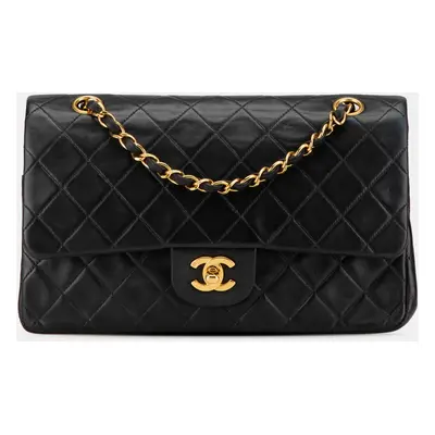 Chanel Black Lambskin Leather Medium Classic Double Flap Bag