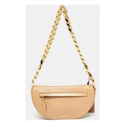 Burberry Beige Soft Leather Small Olympia Bag