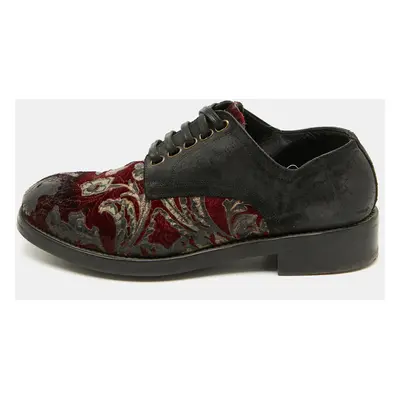 Dolce & Gabbana Dark Brown/Burgundy Suede And Rose Velvet Derby Size