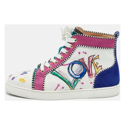 Christian Louboutin Multicolor Leather and Suede Love Rantus Orlato Sneakers Size 39.5