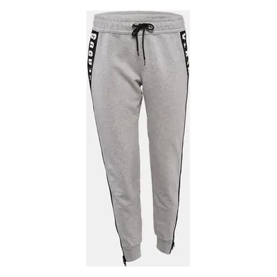 Versus Versace Grey Cotton Zip Detail Track Pants