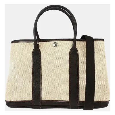 Hermes Beige Toile H Garden Party TPM Tote