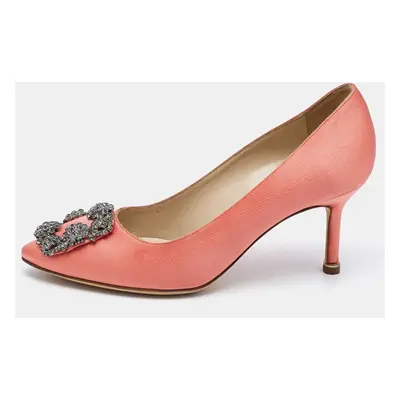 Manolo Blahnik Pink Satin Hangisi Pumps Size