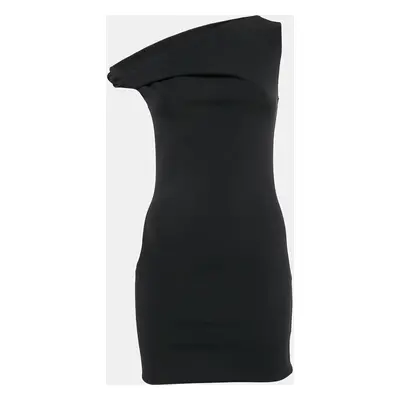 Balenciaga Grey Jersey Asymmetric Mini Bodycon Dress