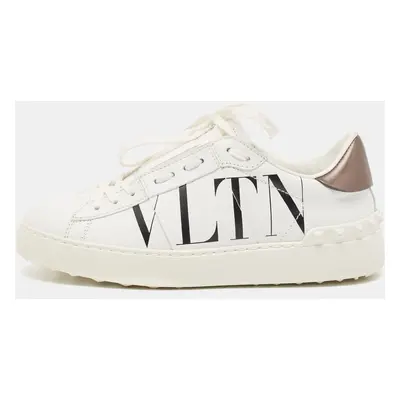 Valentino White Leather VLTN Open Sneakers Size