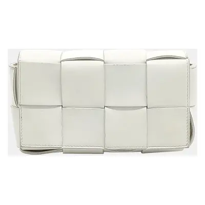 Bottega Veneta White Leather Cassette Belt Bag