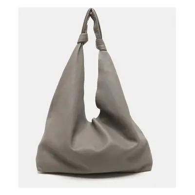 The Row Grey Leather Bindle Knot Hobo