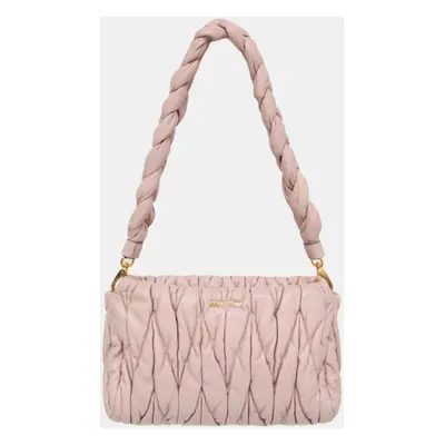 Miu Miu Pink Beige Leather Shoulder Bag