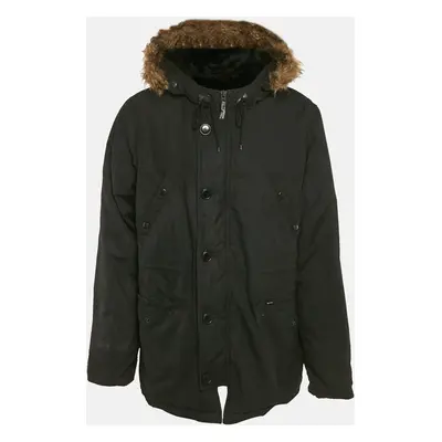 Supreme The British Millerain Black Shearling Trim Cotton Jacket