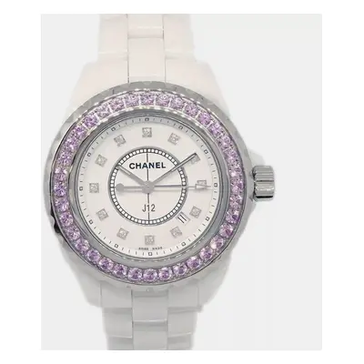 Chanel White Ceramic J12 H2010 Quartz Women's Wristwatch mm