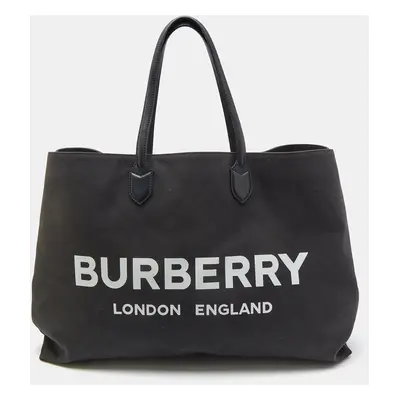 Burberry Black Canvas Lewes Tote