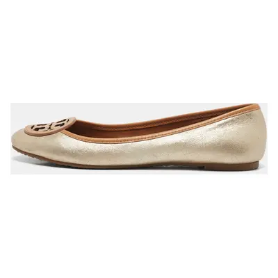 Tory Burch Gold/Brown Leather Ballet Flats Size 37.5