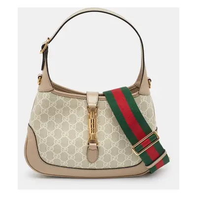 Gucci Beige GG Supreme Canvas Jackie Shoulder Bag