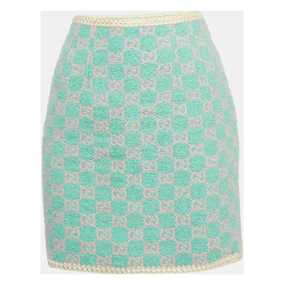 Gucci Blue/Pink GG Tweed Mini Skirt