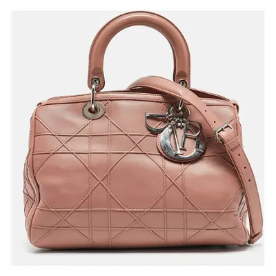 Dior Pink Cannage Leather Granville Polochon Satchel