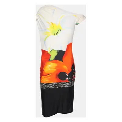 Roberto Cavalli Multicolor Printed Jersey One Shoulder Dress