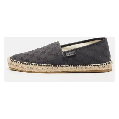 Gucci Black/Blue GG Canvas and Leather Espadrille Flats Size 44.5