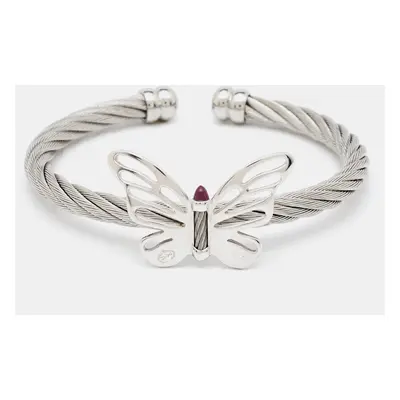 Charriol Butterlfly Enamel Silver Tone Bracelet