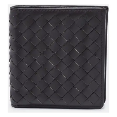 Bottega Veneta Dark Brown Intrecciato Leather Bifold Wallet