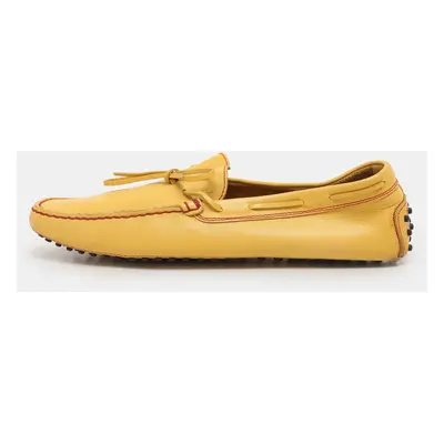 Tod's Yellow Leather City Gommino Loafers Size 45.5