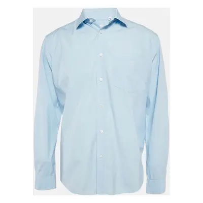 Burberry Blue Cotton Button Front Shirt