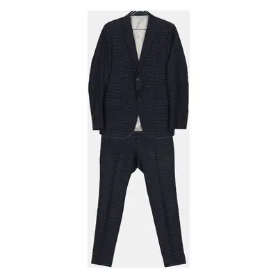 Gucci Navy Wool Pattern Suit Set Size