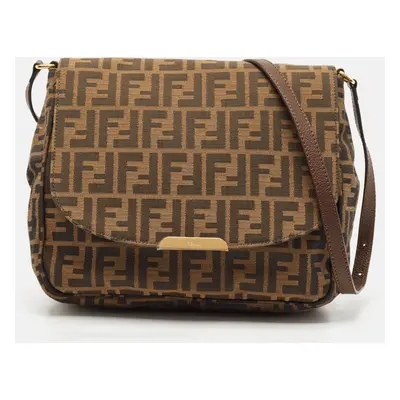 Fendi Tobacco Zucca Canvas Flap Crossbody Bag