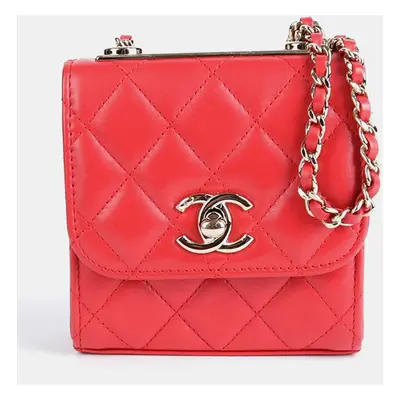 Chanel Mini Red Lambskin Trendy CC Shoulder And Crossbag