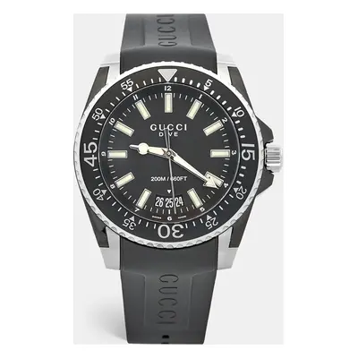 Gucci Black PVD Coated Stainless Steel Rubber Dive