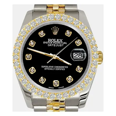 Rolex datejust 3.05ct diamond bezel black dial jubilee Wristwatch