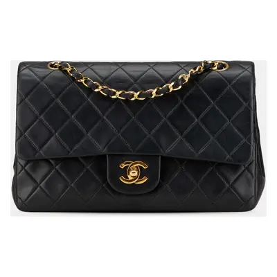 Chanel Black Lambskin Leather Medium Classic Double Flap Bag