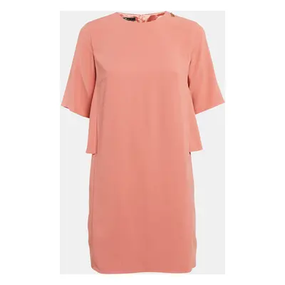 Elisabetta Franchi Peachy Pink Crepe Mini Dress