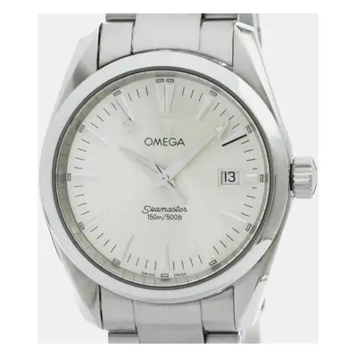 Omega Silver Stainless Steel Seamaster Aqua Terra Quartz Men's Wristwatch mm